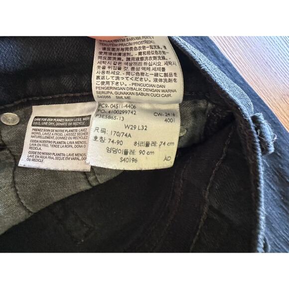 Levi's 511 Slim Fit Black Jeans Size 29x32 - Picture 2 of 6